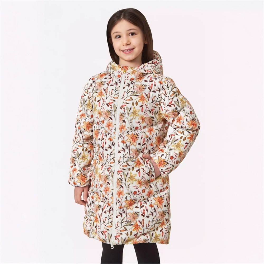 NWT Mondetta Youth Girls Floral 700 Fill Down Parka Medium 10/12